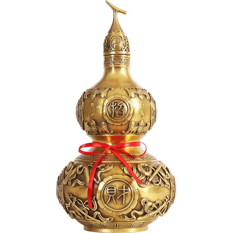 Brass Gourd Ornament Craft Living Room Office Decoration Company Housewarming Opening Gift Copperware