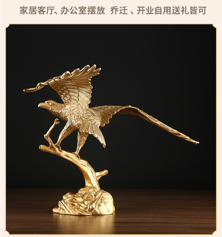 Brass Eagle Ornament Eagle Spreading Wings Copper Decoration Home Office Company Housewarming Opening Gift