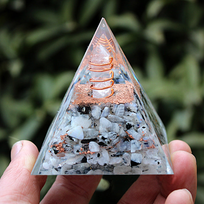 8Centimeter Crystal Gravel Pyramid New Acrylic Pyramid Home Desktop Ornament Decoration Gift