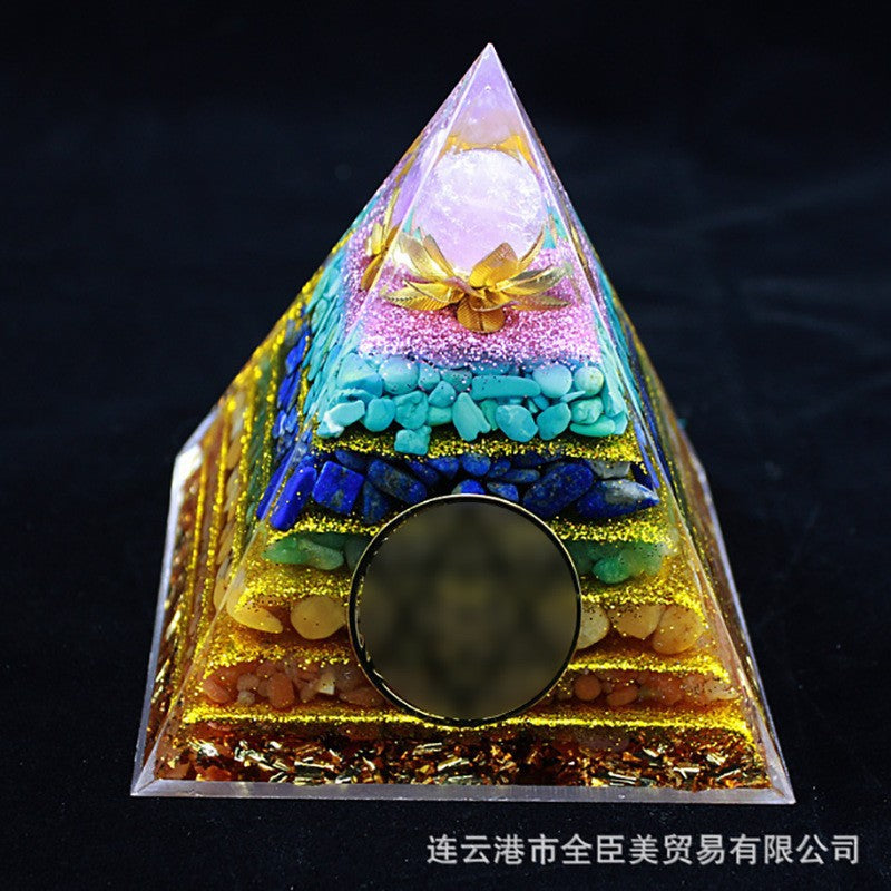 8Centimeter Crystal Gravel Pyramid New Acrylic Pyramid Home Desktop Ornament Decoration Gift