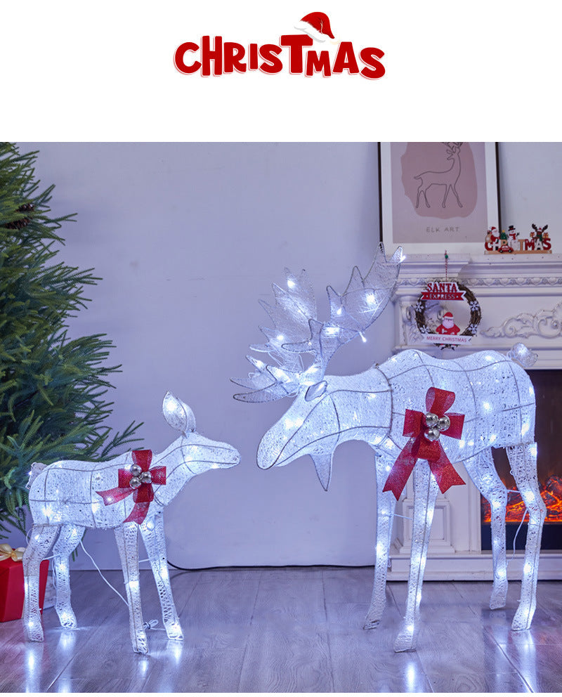 Amazon New Christmas Reindeer Glowing Iron Art Reindeer Ornament Christmas Tree Reindeer Decoration Ornament