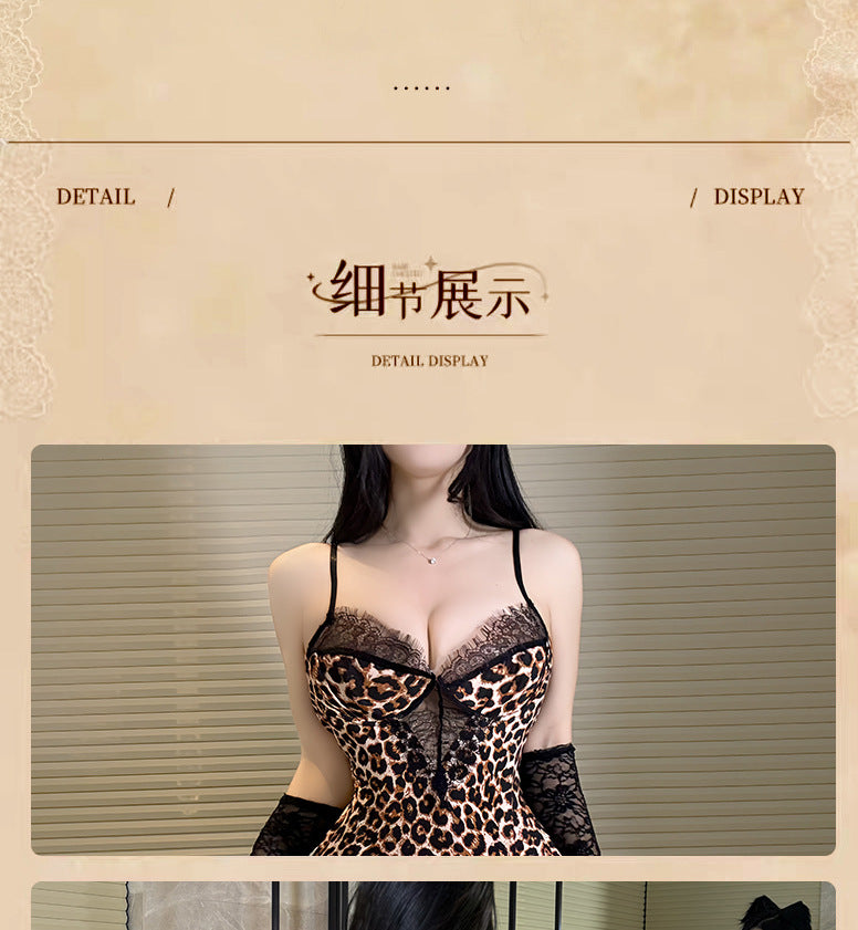 New Sexy Lingerie Passionate Hot Leopard Print Sexy Bodysuit Flirting One-piece Temptation Bed Passion