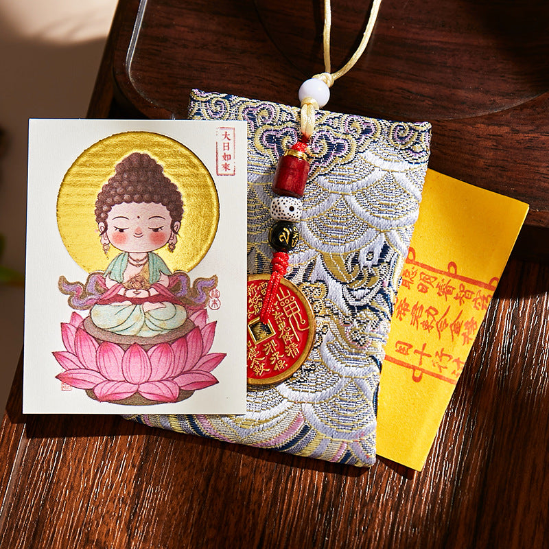 Putuo Mountain Annual Blessing Set - Personalized Zodiac Buddha & 8 Guardians Talisman, Protection for Ben Ming Nian (Birth Year)