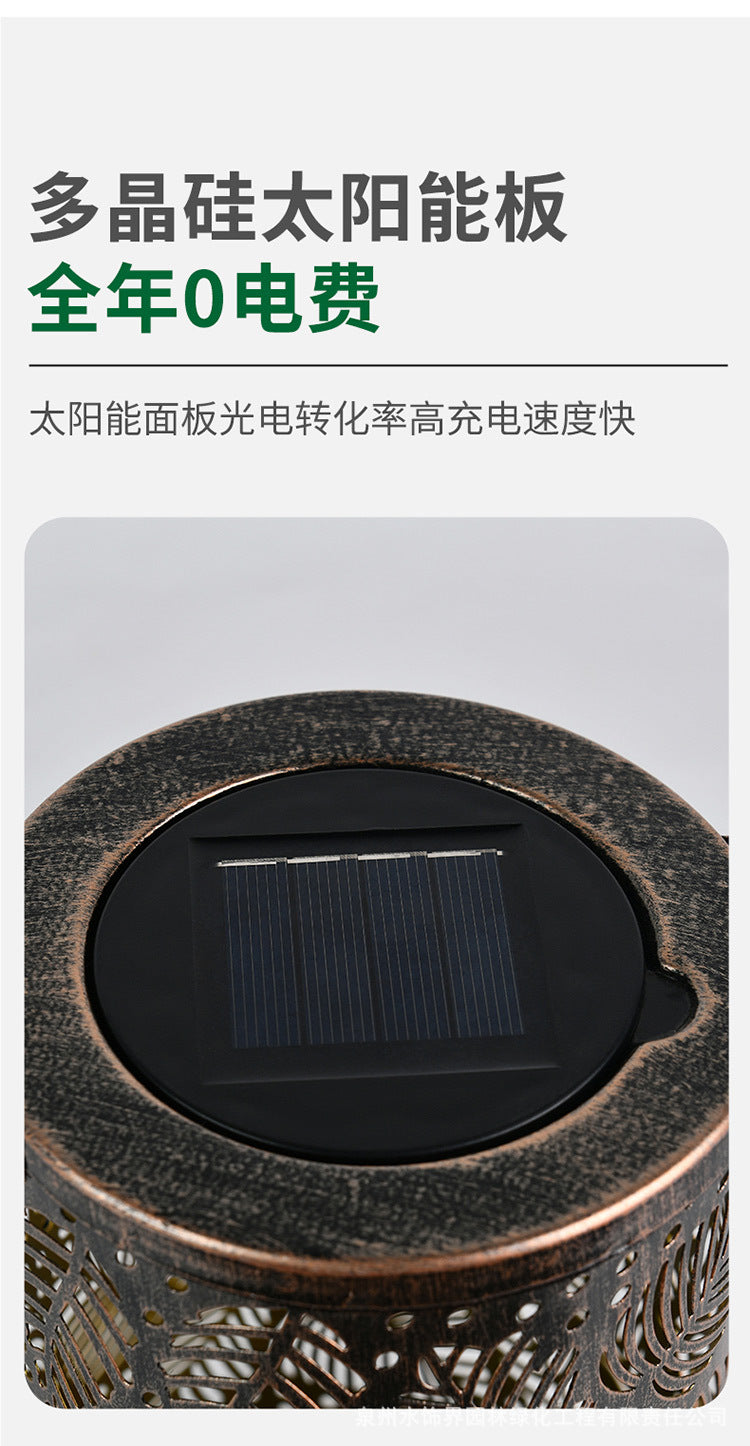 Amazon New Iron Art Large Tree Light Outdoor Courtyard Solar Landscape Light Decorative Atmosphere Hollow Hanging Light