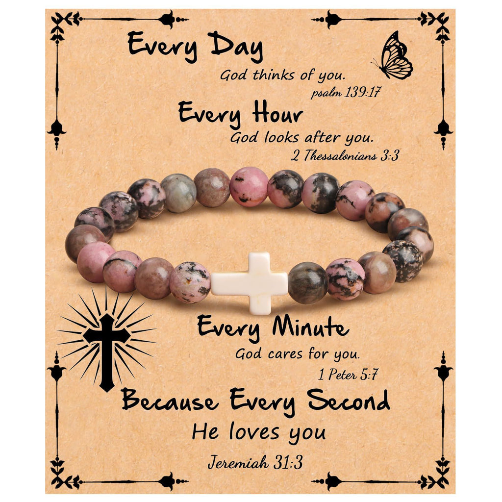 Emperor Stone Cross Bracelet - Faith Love Hope Inspirational Gift for Women & Men