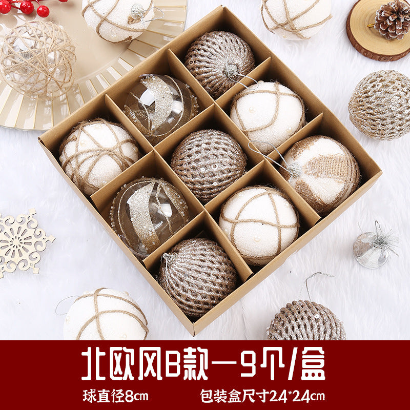 Christmas Ball Decoration Ball Christmas Tree Hanging Ball Pendant Color Ball Glossy Ball Hanging Ornament Cartoon Ball Christmas Sequin