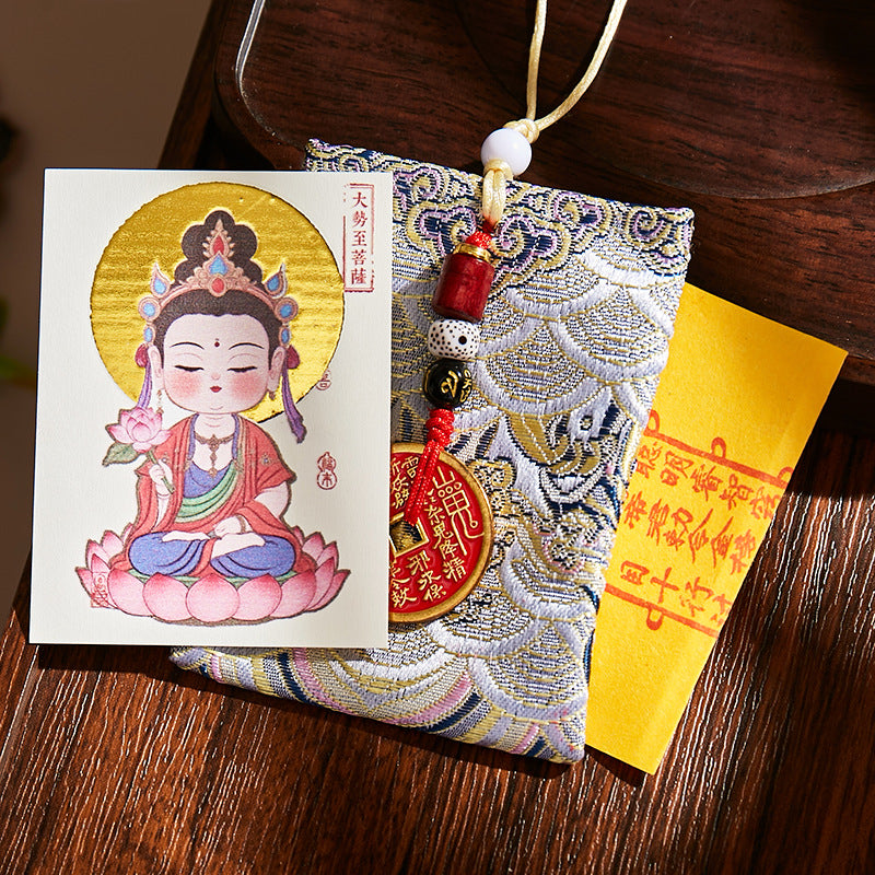 Putuo Mountain Annual Blessing Set - Personalized Zodiac Buddha & 8 Guardians Talisman, Protection for Ben Ming Nian (Birth Year)